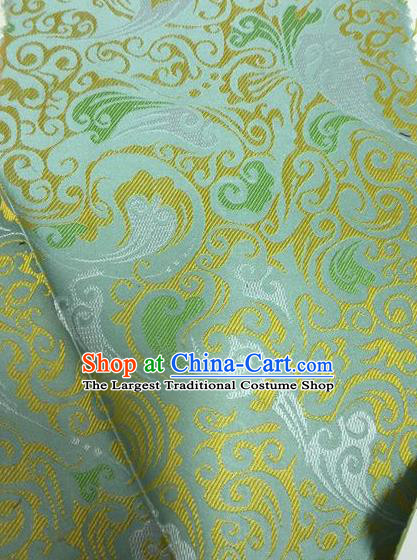 Asian Chinese Classical Pattern Design Light Green Silk Fabric Traditional Nanjing Brocade Material