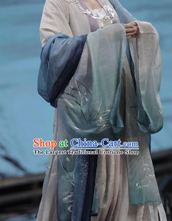 Traditional Chinese Ancient Palace Lady Embroidered Dress Song Dynasty Royal Princess Costumes for Women