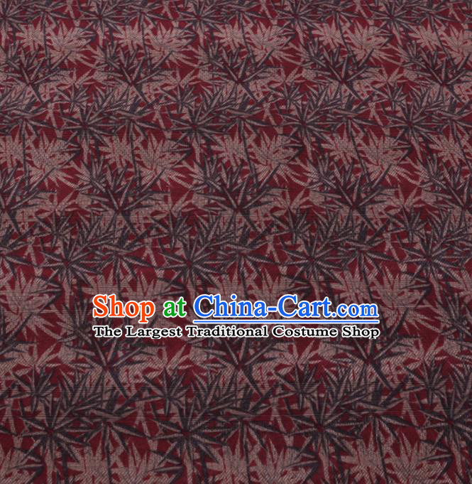 Chinese Cheongsam Classical Pattern Design Wine Red Watered Gauze Fabric Asian Traditional Silk Material