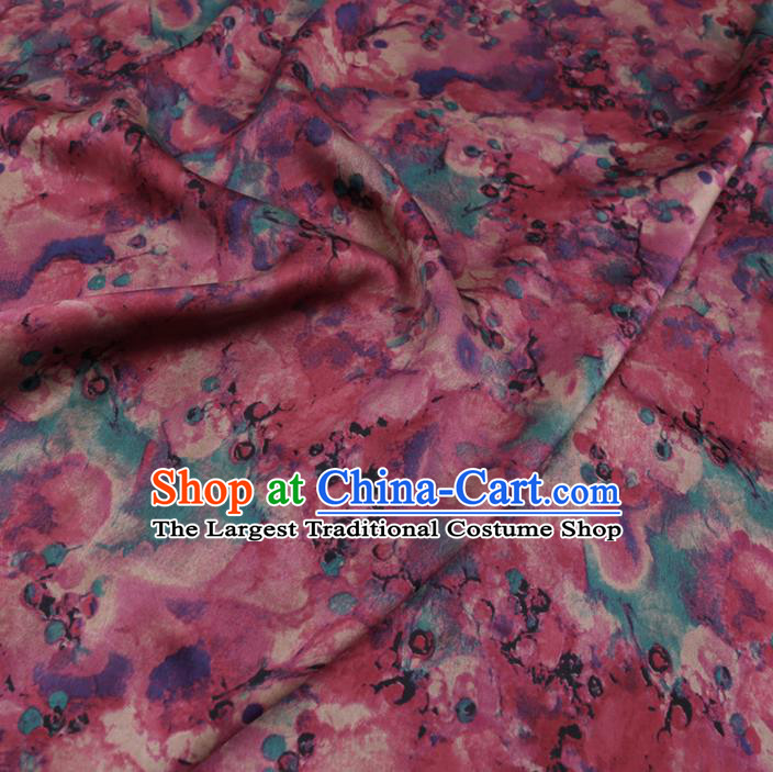 Chinese Cheongsam Classical Hawthorn Pattern Design Wine Red Watered Gauze Fabric Asian Traditional Silk Material