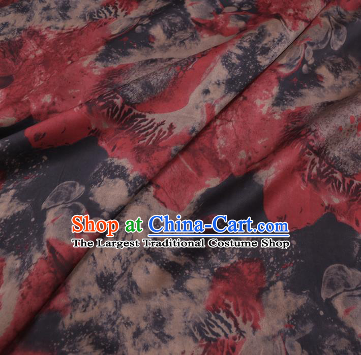 Chinese Cheongsam Classical Pattern Design Red Watered Gauze Fabric Asian Traditional Silk Material