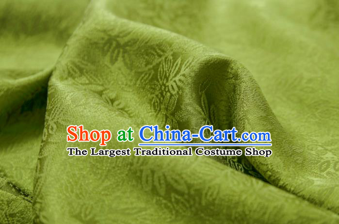 Chinese Classical Pattern Design Olive Green Mulberry Silk Fabric Asian Traditional Cheongsam Silk Material