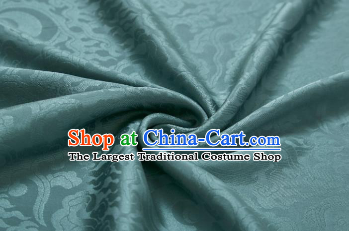 Chinese Classical Clouds Pattern Design Blue Mulberry Silk Fabric Asian Traditional Cheongsam Silk Material