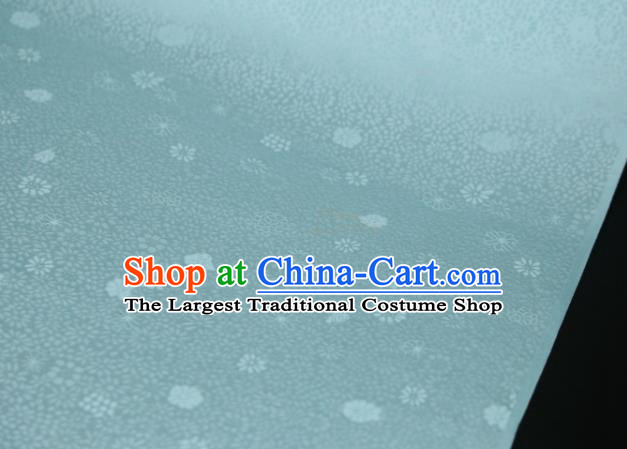 Chinese Classical Daisy Pattern Design Light Blue Mulberry Silk Fabric Asian Traditional Cheongsam Silk Material