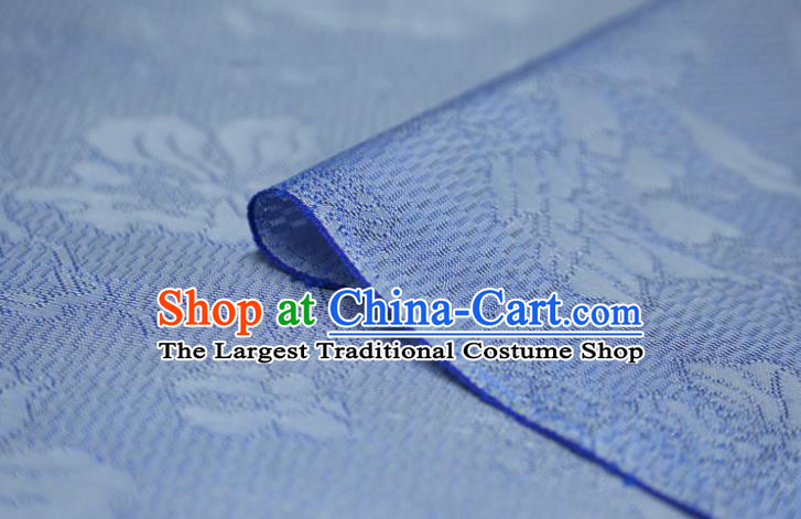 Chinese Classical Flowers Pattern Design Light Blue Mulberry Silk Fabric Asian Traditional Cheongsam Silk Material