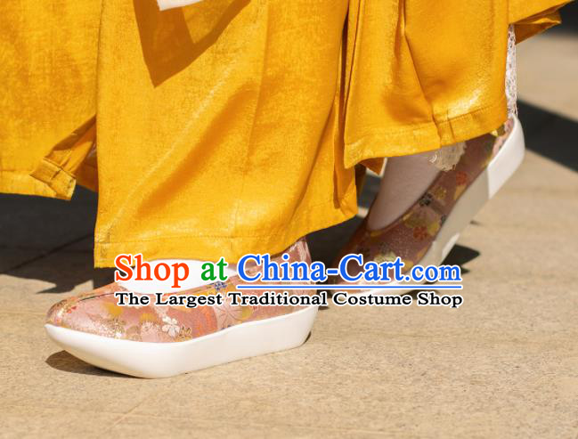 Chinese Traditional Pink Blood Stained Shoes Opera Shoes Hanfu Shoes Ancient Princess Shoes for Women