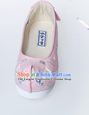 Chinese Traditional Handmade Pink Embroidered Shoes Opera Shoes Hanfu Shoes Ancient Princess Shoes for Women