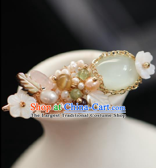 Chinese Handmade Ming Dynasty Princess Pearls Hair Claw Hairpins Ancient Hanfu Hair Accessories for Women