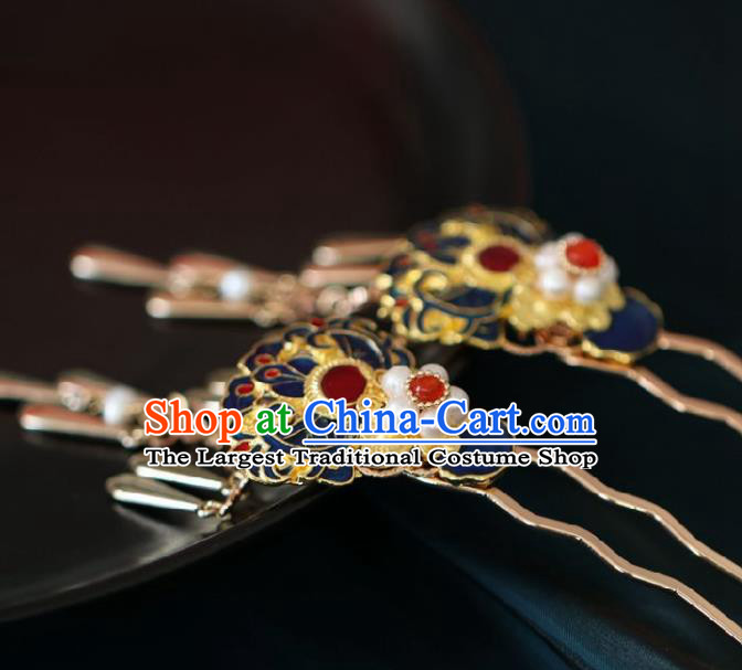 Chinese Handmade Ming Dynasty Princess Hairpins Ancient Hanfu Hair Accessories for Women