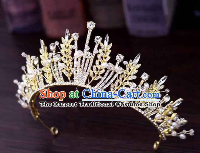 Top Handmade Bride Crystal Royal Crown Wedding Hair Accessories for Women