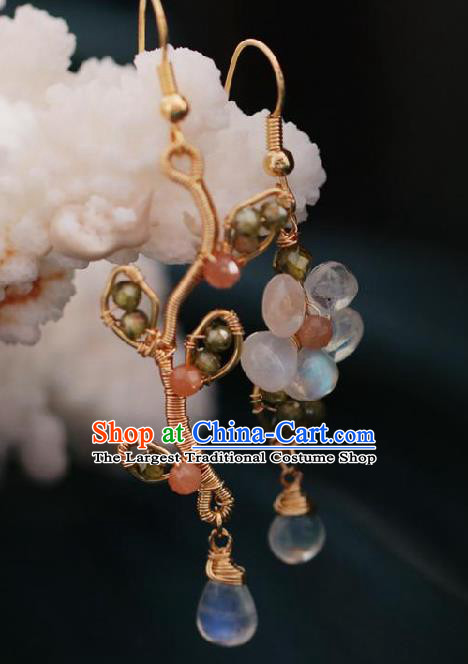 Chinese Traditional Hanfu Tassel Earrings Handmade Ear Jewelry Accessories for Women