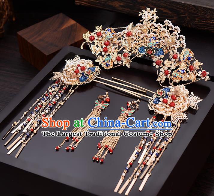 Chinese Traditional Wedding Pine Hair Comb Hairpins Handmade Bride Hair Accessories for Women