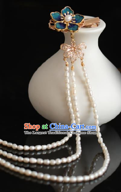 Chinese Handmade Princess Pearls Hair Claws Hairpins Ancient Hanfu Hair Accessories for Women
