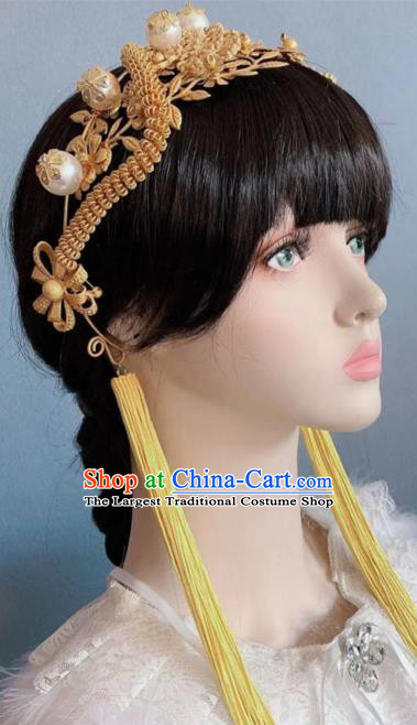Chinese Handmade Classical Golden Hair Clasp Ancient Hanfu Hair Accessories for Women