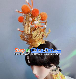 Chinese Handmade Classical Golden Crown Ancient Empress Hanfu Hair Accessories for Women