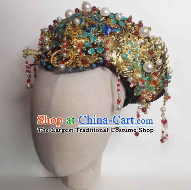 Chinese Handmade Qing Dynasty Court Hat Phoenix Coronet Hat Ancient Empress Hair Accessories for Women
