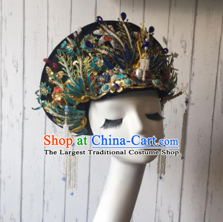 Chinese Handmade Qing Dynasty Imperial Consort Hat Phoenix Coronet Ancient Empress Hair Accessories for Women