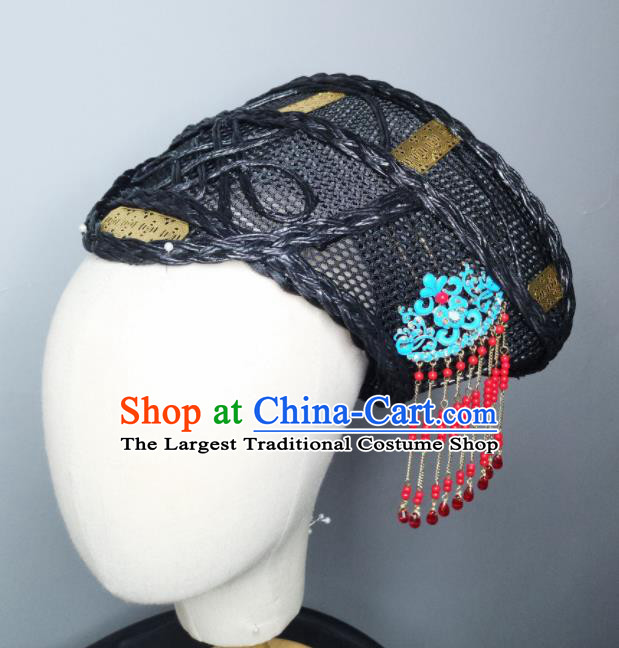 Chinese Handmade Qing Dynasty Manchu Cloisonne Hairpins Hat Ancient Imperial Consort Hair Accessories for Women