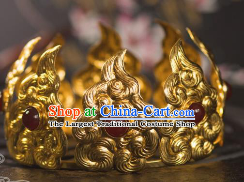 Chinese Traditional Tang Dynasty Court Agate Hair Crown Handmade Ancient Royal Empress Hair Accessories for Women
