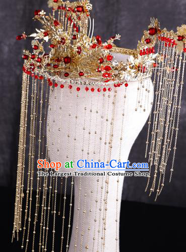Traditional Chinese Handmade Flowers Hair Crown Chaplet Hairpins Ancient Bride Hair Accessories for Women