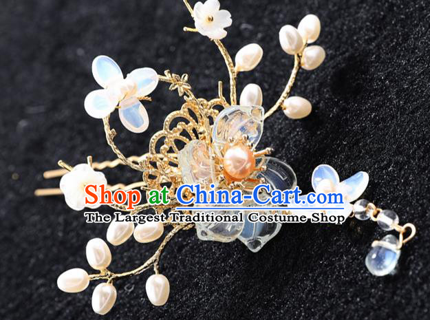 Traditional Handmade Chinese Wedding Bauhinia Hairpins Ancient Bride Hair Accessories for Women