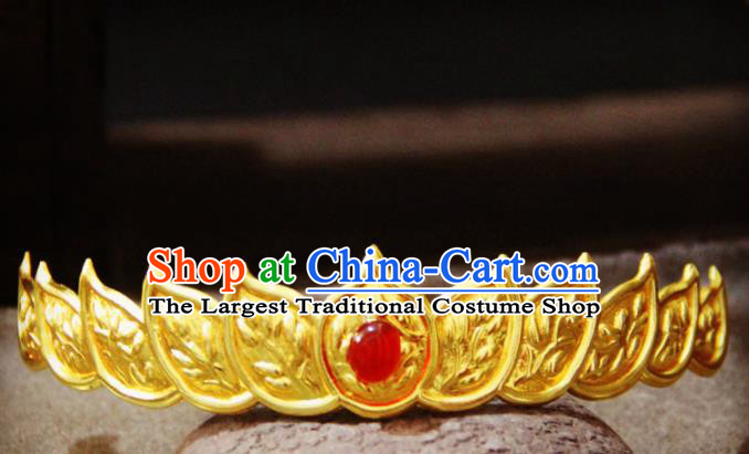 Chinese Traditional Tang Dynasty Golden Lotus Hairpins Handmade Ancient Royal Empress Hair Accessories for Women