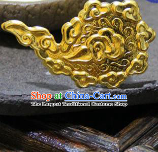 Chinese Traditional Ming Dynasty Golden Cloud Hairpins Handmade Ancient Royal Princess Hair Accessories for Women