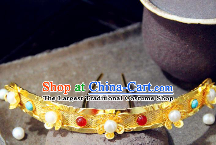 Chinese Traditional Tang Dynasty Hairpin Handmade Ancient Royal Empress Hair Accessories for Women