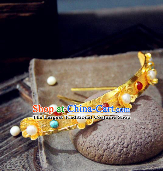 Chinese Traditional Tang Dynasty Hairpin Handmade Ancient Royal Empress Hair Accessories for Women