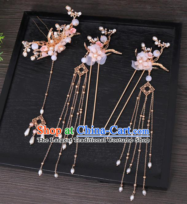 Traditional Chinese Hanfu Hairpins Handmade Ancient Princess Hair Accessories Complete Set for Women