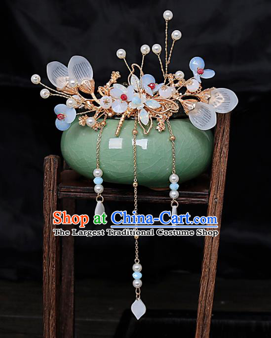 Traditional Chinese Hanfu Dragonfly Hair Crown Hairpins Handmade Ancient Princess Hair Accessories Complete Set for Women