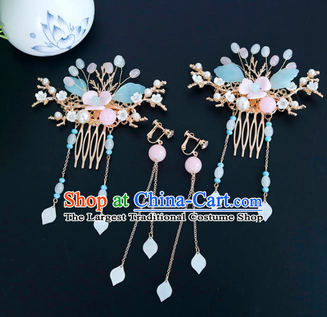 Traditional Chinese Hanfu Tassel Hair Combs Handmade Ancient Princess Hair Accessories for Women