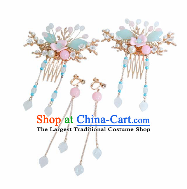 Traditional Chinese Hanfu Tassel Hair Combs Handmade Ancient Princess Hair Accessories for Women