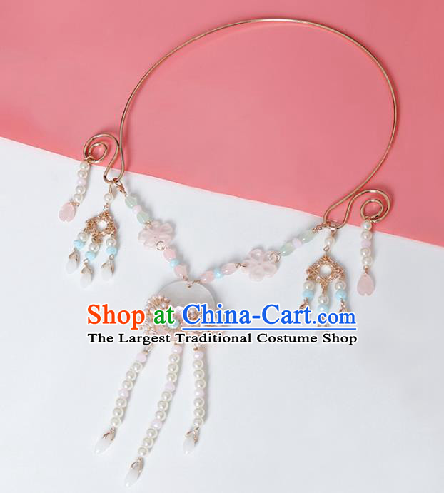 Chinese Traditional Handmade Hanfu Pine Necklace Ancient Princess Shell Necklet Accessories for Women