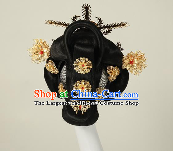 Traditional Chinese Da Tang Dynasty Tumbler Hair Crown Hairpin Handmade Ancient Princess Hair Accessories for Women