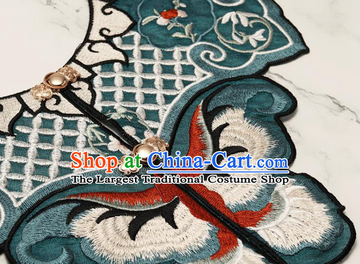 Traditional Chinese Hanfu Embroidered Green Cloud Shoulder Handmade Ancient Princess Cape Accessories for Women