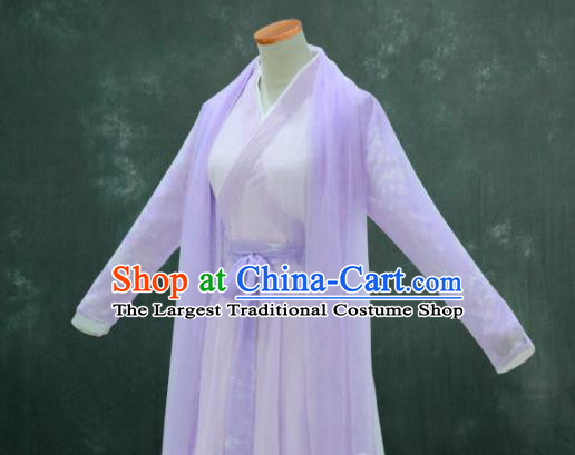 Chinese Drama Ancient Swordswoman Purple Hanfu Dress Ming Dynasty Princess Costume for Women