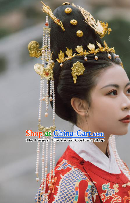 Traditional Chinese Ming Dynasty Empress Phoenix Coronet Dragon Hairpins Ancient Court Queen Hair Accessories for Women