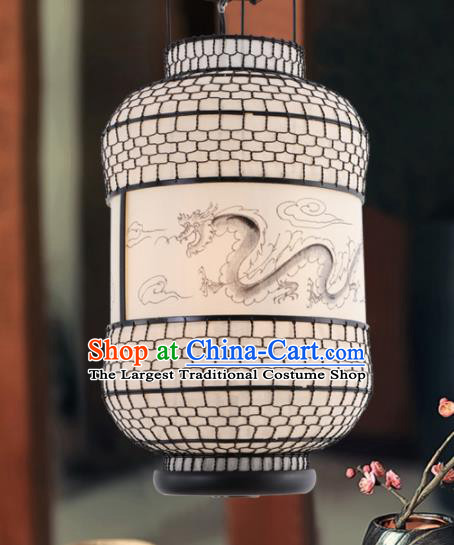 Chinese Traditional Iron Hanging Lantern Handmade Printing Dragon Lamp Palace Lanterns