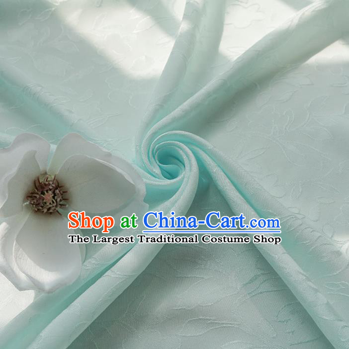 Chinese Traditional Classical Pattern Light Blue Cotton Fabric Imitation Silk Fabric Hanfu Dress Material