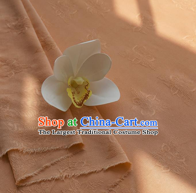 Chinese Traditional Classical Pattern Orange Cotton Fabric Imitation Silk Fabric Hanfu Dress Material