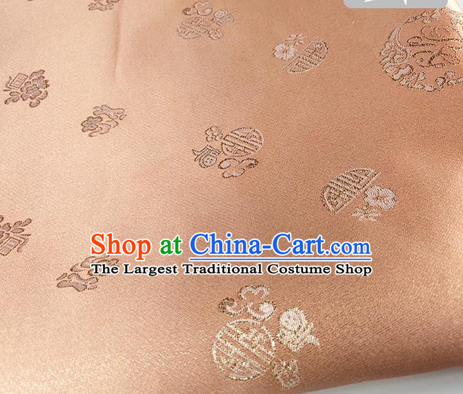 Chinese Traditional Pattern Light Pink Brocade Fabric Silk Satin Fabric Hanfu Material