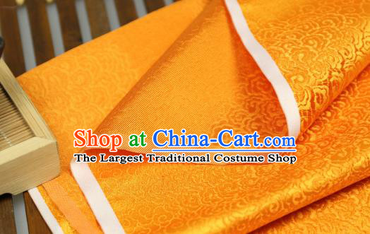 Chinese Traditional Auspicious Clouds Pattern Golden Brocade Fabric Silk Satin Fabric Hanfu Material