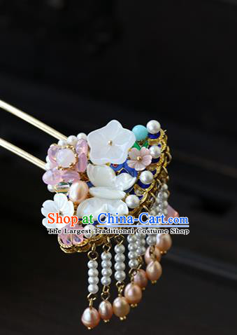 Chinese Traditional Hanfu Shell Butterfly Hairpins Ancient Princess Hair Accessories for Women