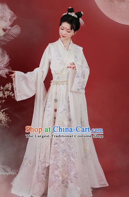 Chinese Ancient Palace Princess Embroidered Dress Traditional Tang Dynasty Royal Infanta Costumes for Women