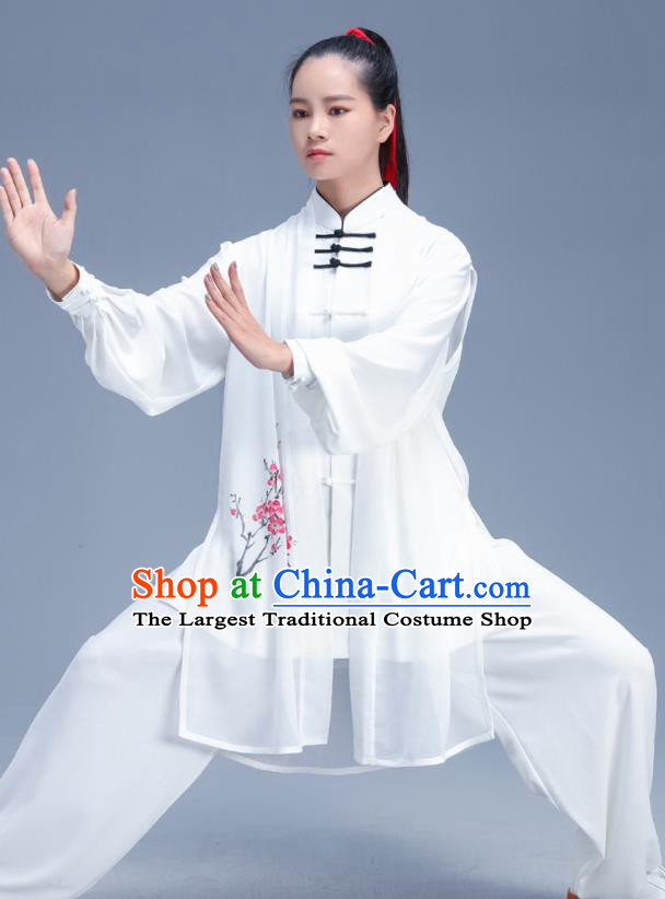 Chinese Traditional Kung Fu Competition Printing Plum Blossom Outfits Martial Arts Stage Show Costumes for Women