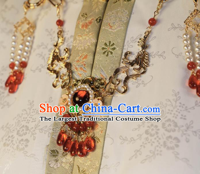 Chinese Traditional Ming Dynasty Princess Necklace Accessories Ancient Court Lady Necklet for Women