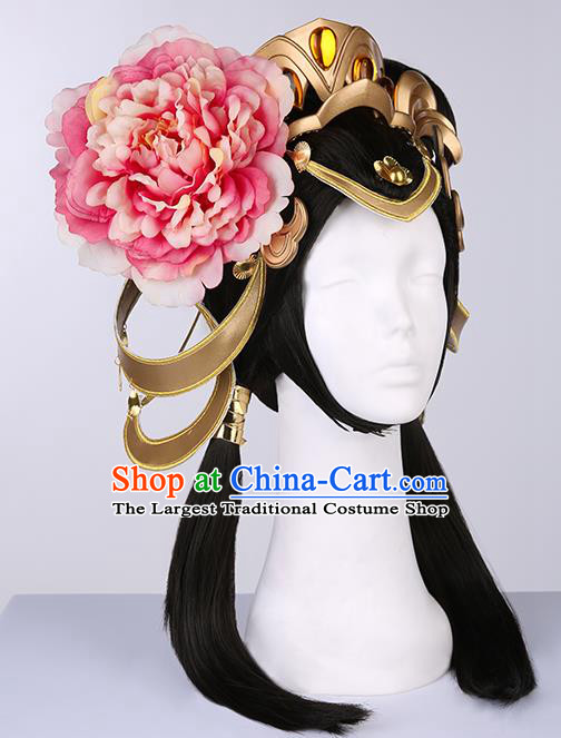 Chinese Traditional Han Dynasty Princess Wigs Ancient Imperial Consort Wig Sheath for Women