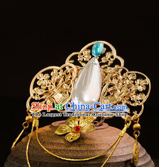 Chinese Traditional Hanfu Golden Hair Crown Hairpins Ancient Princess Hair Accessories for Women