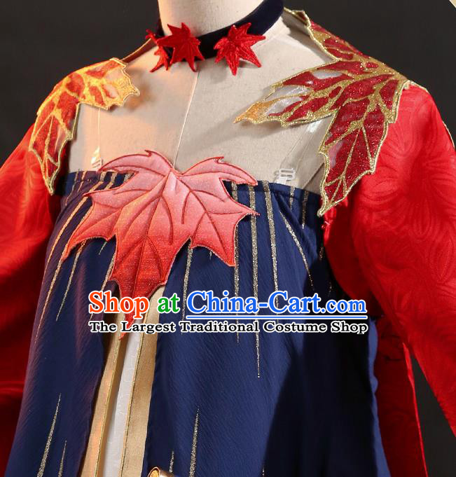 Japanese Traditional Cosplay Geisha Red Kimono Dress Japan Onmyoji Costumes for Women